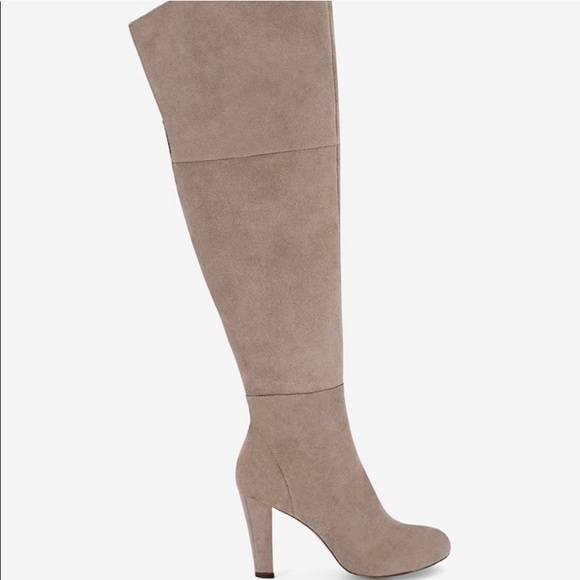 Nwt over the knee suede leather block heel boots - Picture 2 of 6